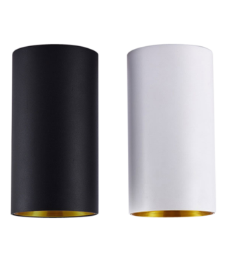 Lampe cylindrique noir doré ou blanc doré LED 7W dimmable