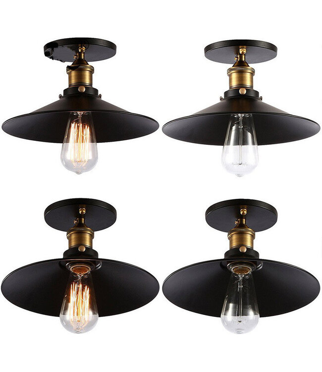 Spot plafond industriel noir E27 diamètre 22, 26 ou 30 cm