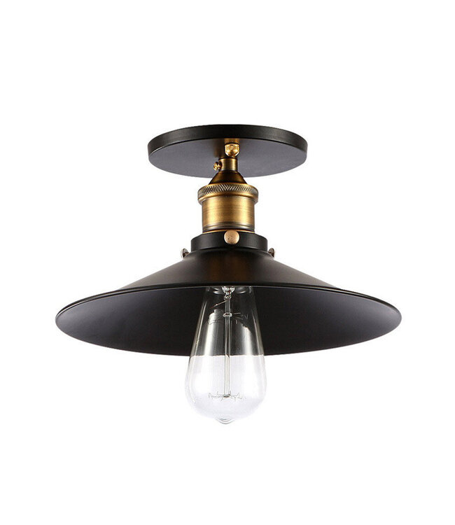 Vintage plafondlamp zwart E27 22, 26 of 30cm diameter