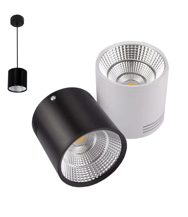 Spot LED en saillie blanc ou noir 20W ou 30W dimmable