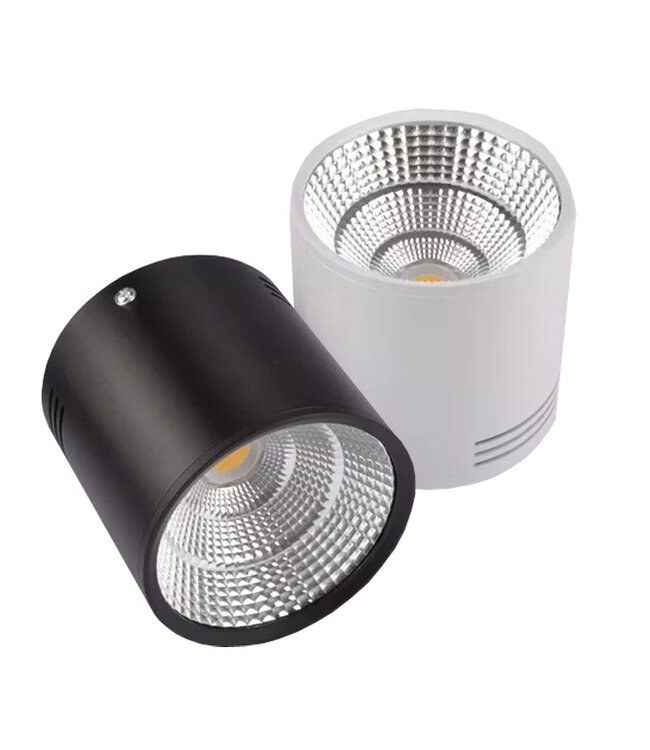 Opbouwspot LED wit of zwart 20W of 30W dimbaar