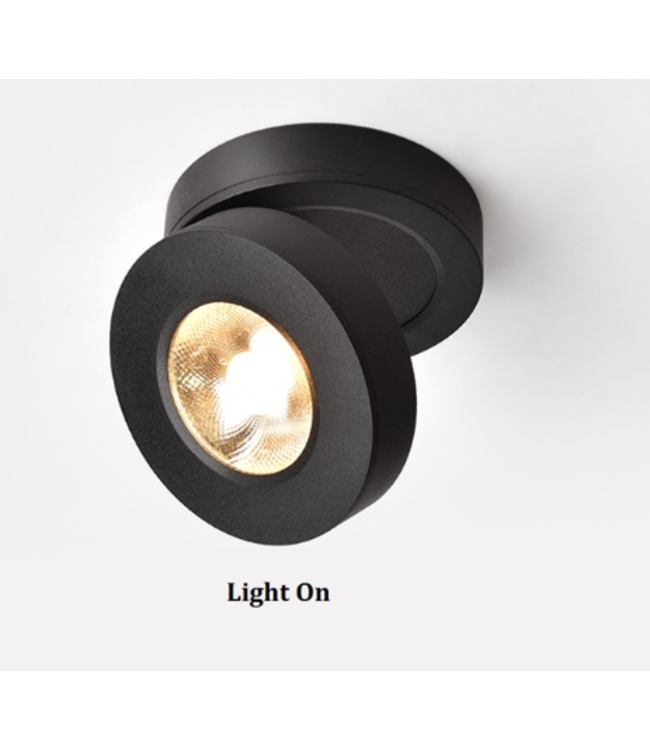 Moderne plafondspot 7W wit of zwart kantelbaar dimbaar