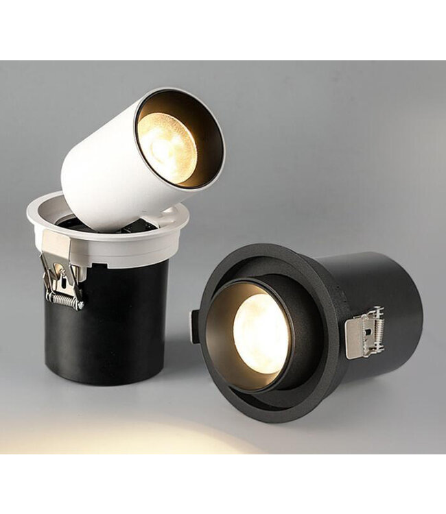 Inbouwspot koker LED 10W wit of zwart