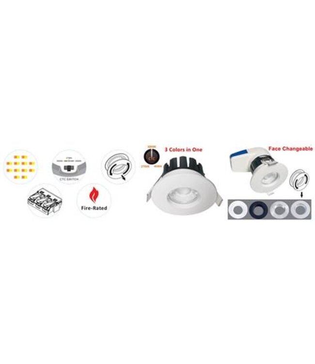 Plafond inbouwspot 7W LED wit, zwart, zilver of nikkel 70mm dimbaar