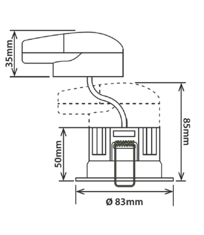 Plafond inbouwspot 7W LED wit, zwart, zilver of nikkel 70mm dimbaar