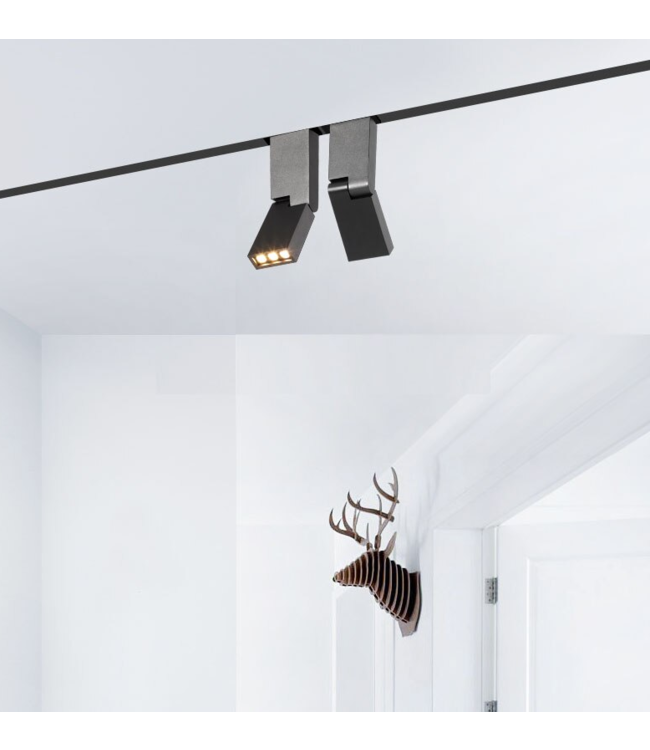 LED railverlichting 6W woonkamer wit of zwart 1 fase of 3 fase