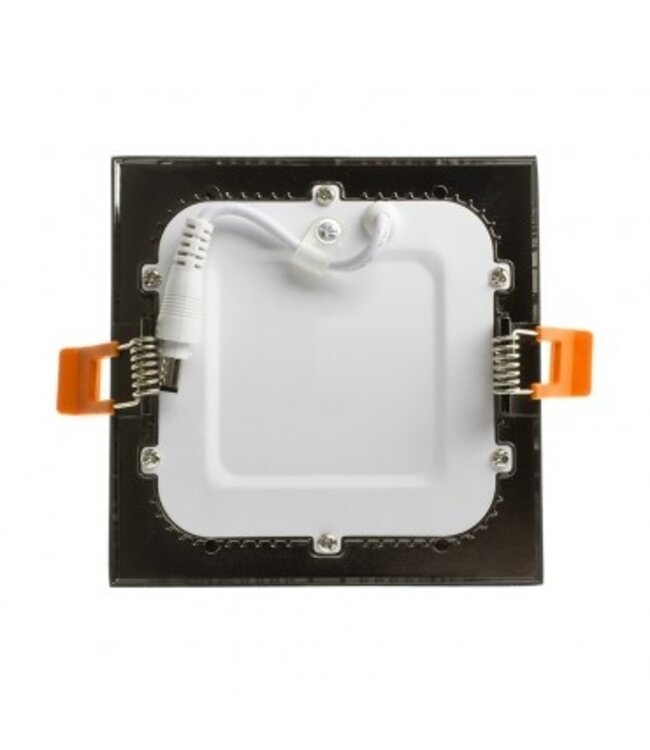 Inbouwspot vierkant zwart LED 6W zaagmaat 105x105 mm