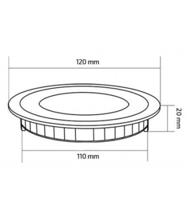 Dalle LED ronde grise encastrable 6W diamètre perçage 110 mm dimmable