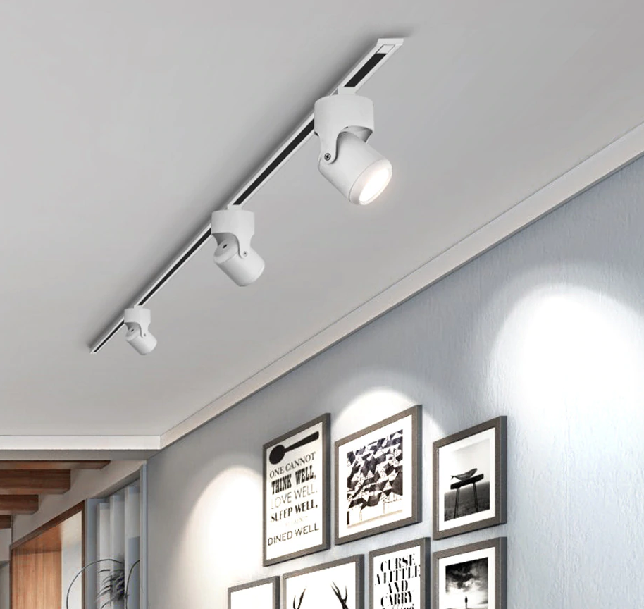 Luminaire Rail Plafond 7W LED Blanc Ou Noir Dimmable Ledspot planet