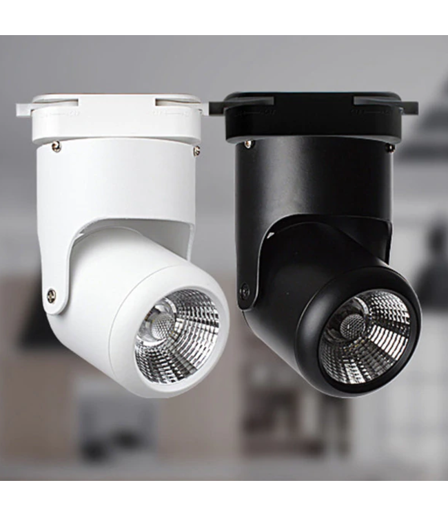 Plafondspot rail 10W LED wit of zwart dimbaar