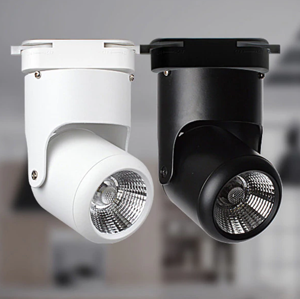 Lumière sur rail LED 10W blanc ou noir dimmable monophasé - Ledspot-planet