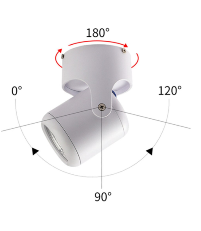 Lamp op rail LED 20W zwart of wit dimbaar