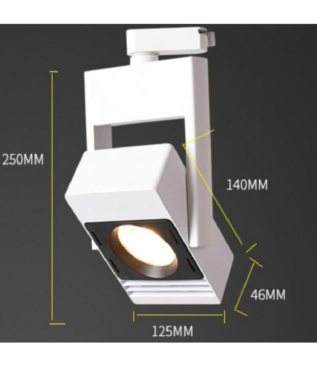 Luminaire rail LED magasin 30W blanc ou noir monophasé