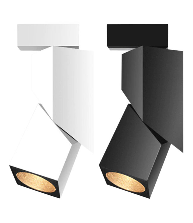 Plafondrail lamp 12W LED wit of zwart