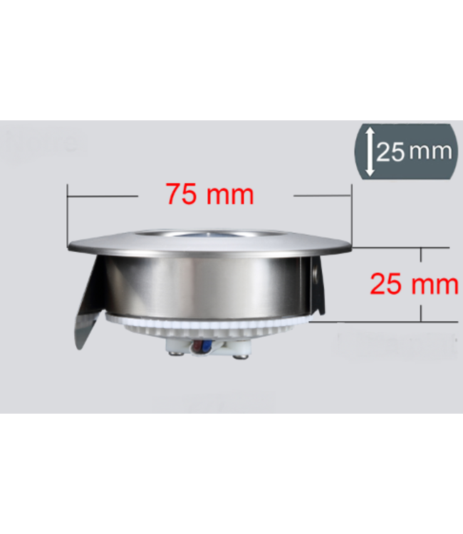 Spot encastrable salle de bain extra plat IP44 5W blanc ou gris faible profondeur