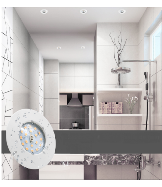 Spot encastrable salle de bain extra plat IP44 5W blanc ou gris faible profondeur