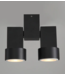 Dubbele plafondspot GU10 wit of zwart richtbaar 2x5W LED