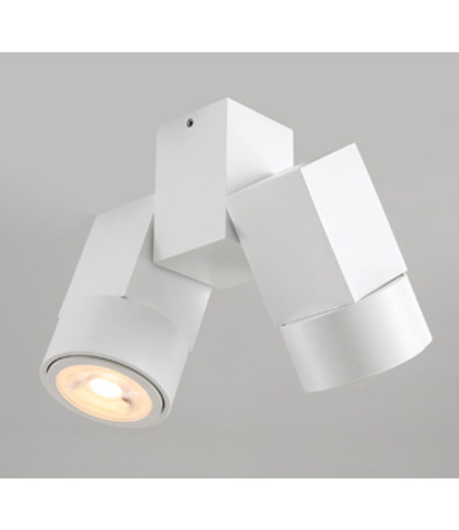 Double spot LED GU10 blanc ou noir orientable 2x5W