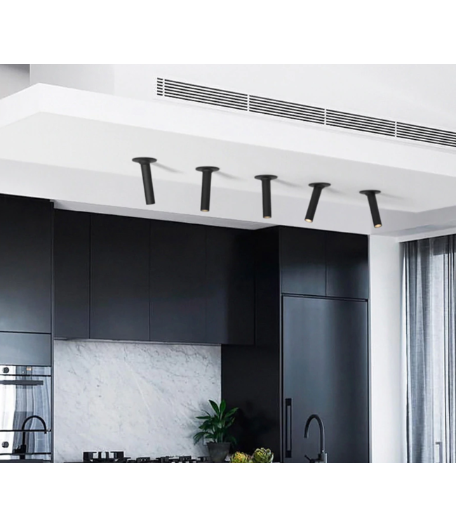 Spot plafond tube LED 7W 10, 20 ou 30 cm blanc ou noir