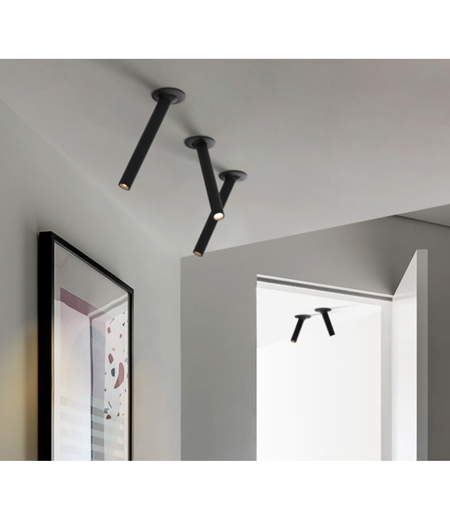 Cilinder spot 10, 20 of 30 cm LED 7W wit of zwart