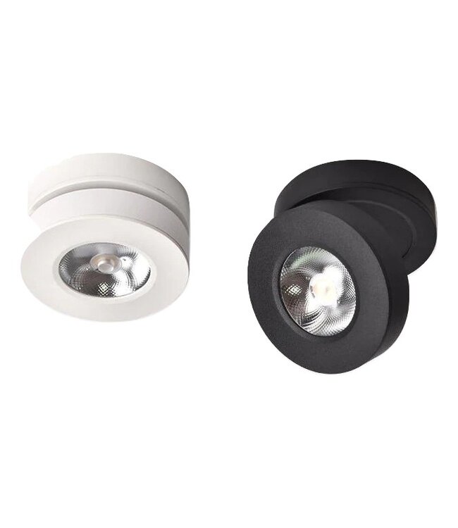 Spot LED saillie extra plat 7W blanc ou noir inclinable