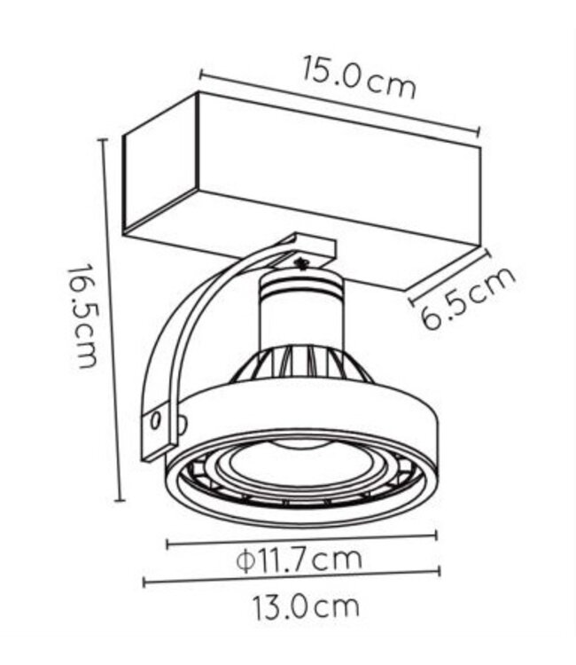 Plafondspot zwart LED 12W GU10 dim to warm