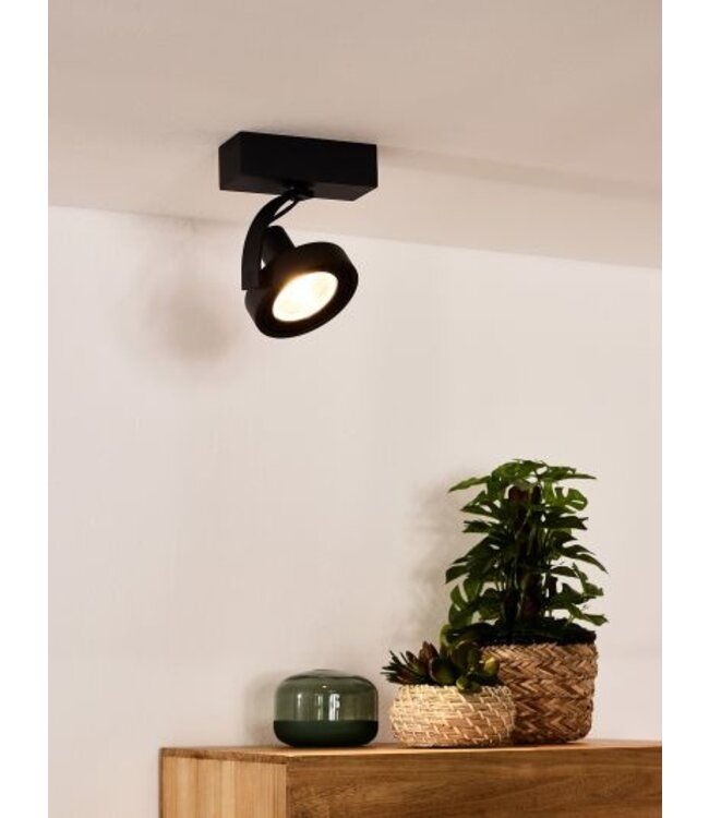 Plafondspot zwart LED 12W GU10 dim to warm