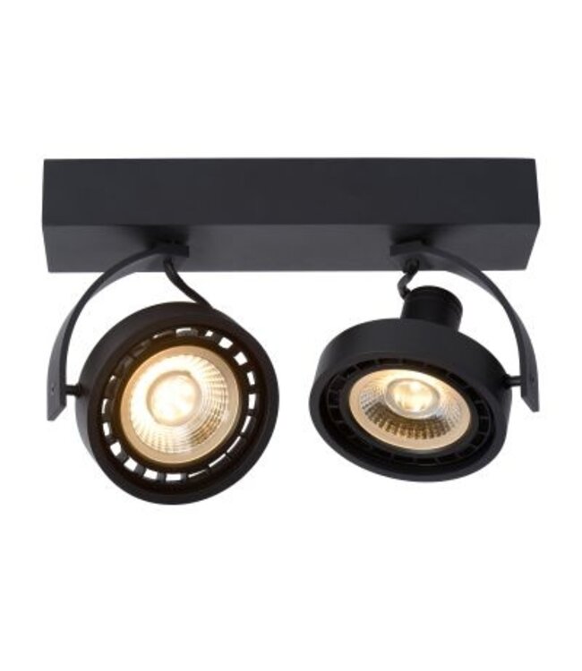 2 spot plafondlamp zwart LED 2x12W dim to warm