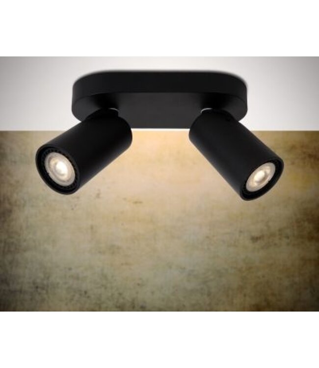 Spot double plafond orientable 2x5W LED dim to warm blanc ou noir