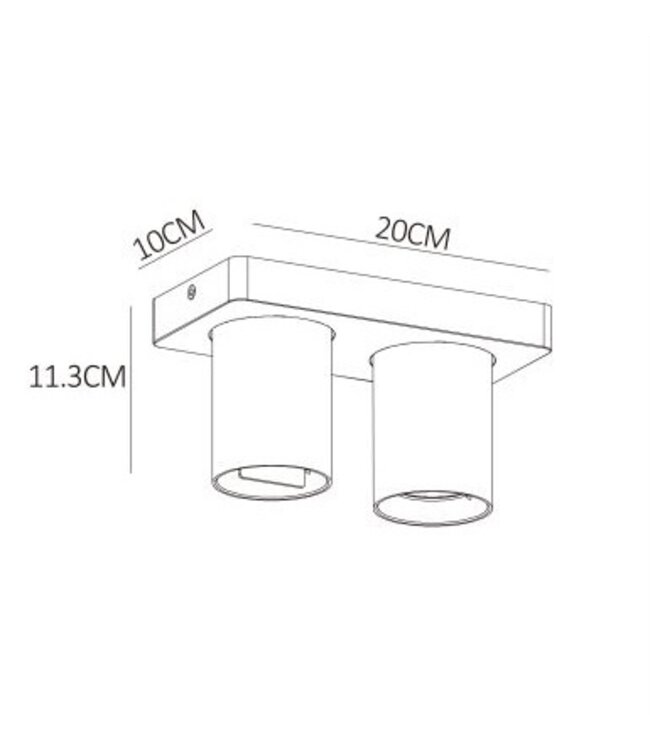 Plafonnier 2 spots LED 2x5W dim to warm blanc ou noir