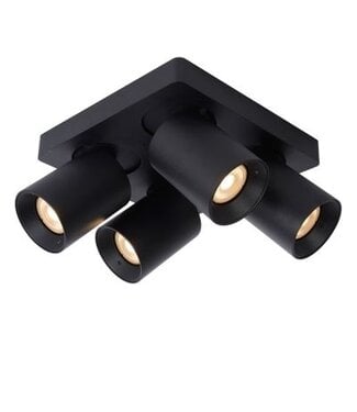 Spot de plafond noir avec tubes 4x5w dim to warm pour salle de bain IP44