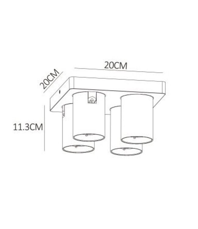 Plafonnier 4 spots LED orientables dim to warm blanc ou noir