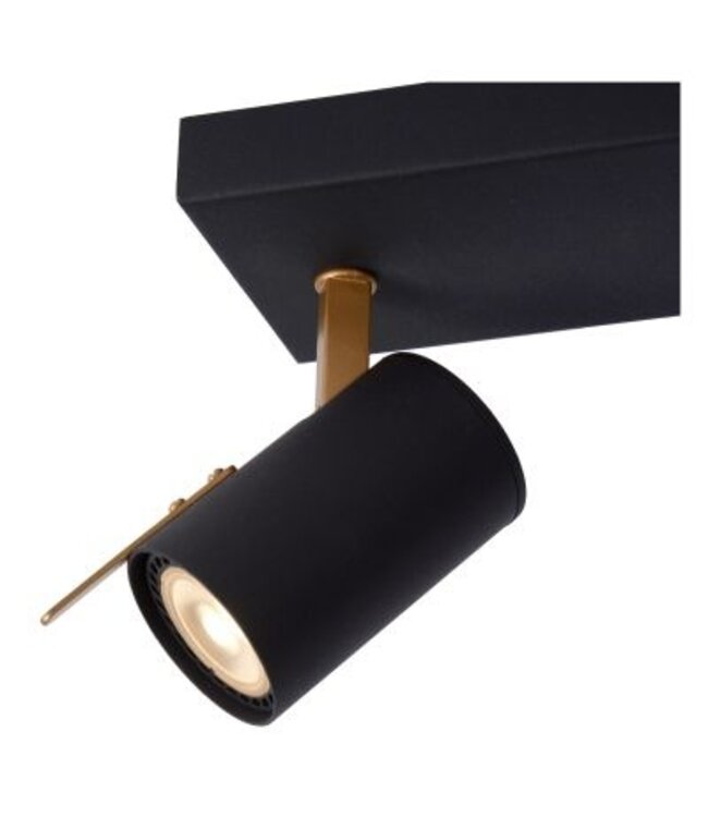 Plafondlamp zwart goud 2x5W LED dim to warm