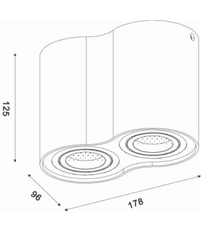 Plafondlamp hal 2xGU10 wit 230 V