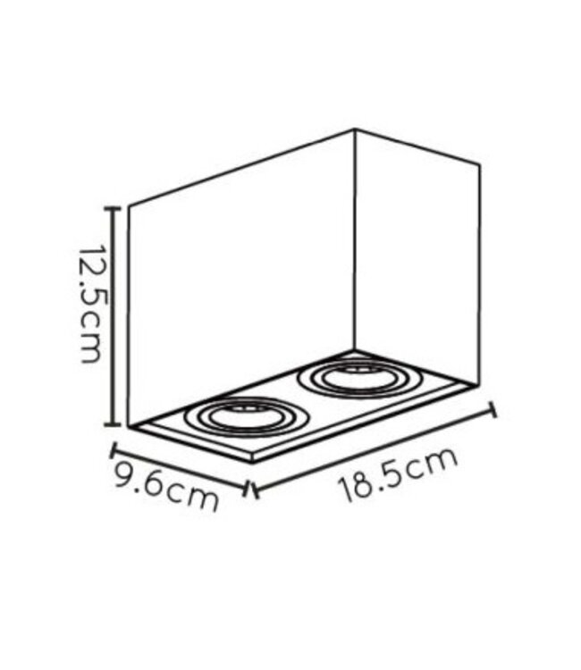 Plafondlamp GU10 x2 wit of zwart 230 V