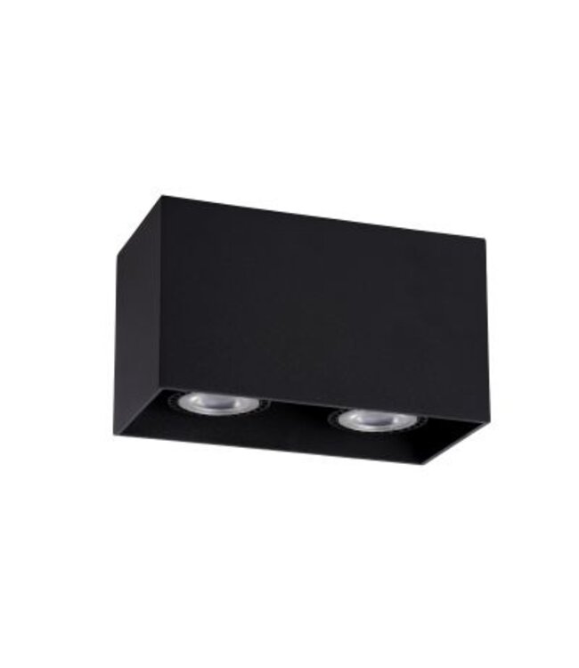 Plafondlamp toilet 2xGU10 wit of zwart