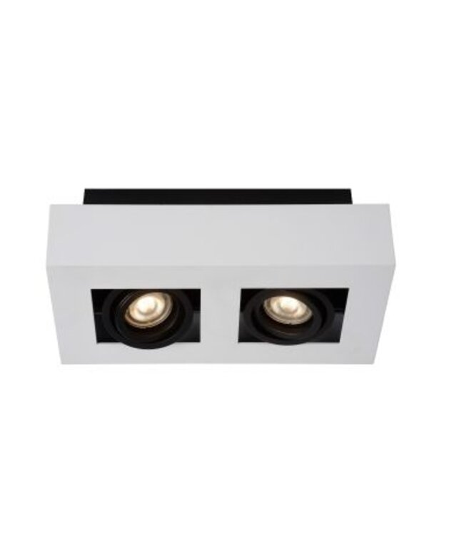 Plafonnier 2 spots LED blanc-noir ou noir 2x5W dim to warm