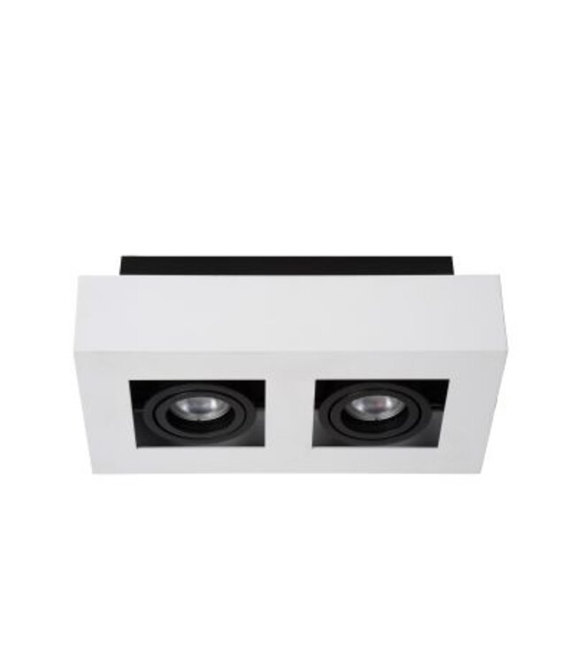 Plafonnier 2 spots LED blanc-noir ou noir 2x5W dim to warm