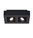 Plafonnier 2 spots LED blanc-noir ou noir 2x5W dim to warm