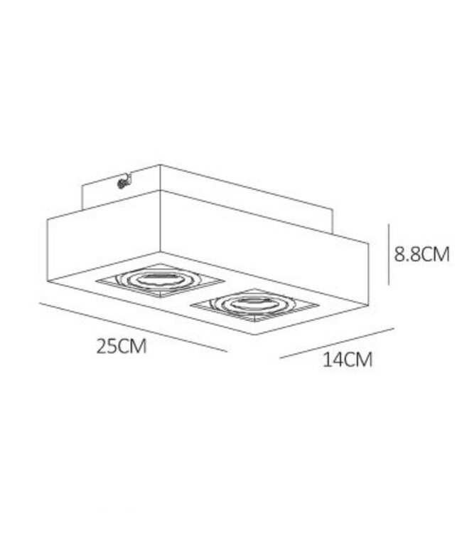 Plafonnier 2 spots LED blanc-noir ou noir 2x5W dim to warm