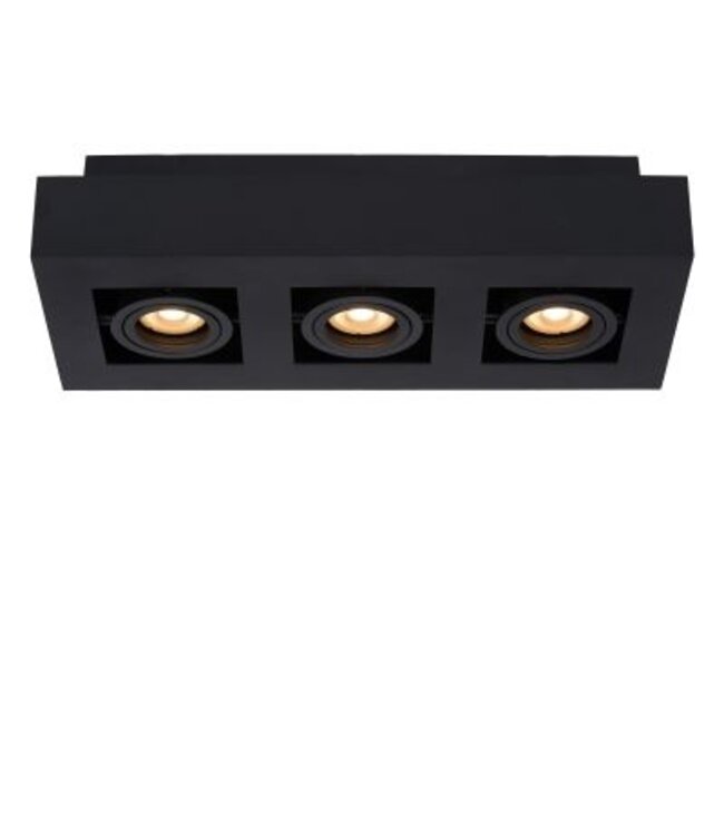 Luminaire 3 spots LED 3x5W GU10 dim to warm blanc-noir ou noir