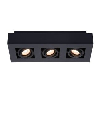 Luminaire 3 spots LED 3x5W GU10 dim to warm blanc-noir ou noir