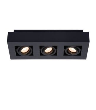 Plafondlamp 3 spots 3x5W GU10 dim to warm zwart of wit zwart