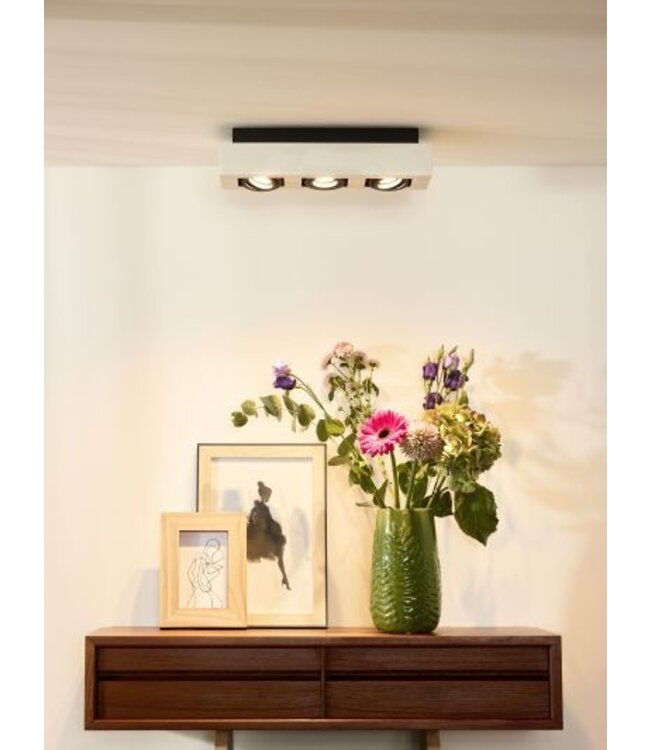 Luminaire 3 spots LED 3x5W GU10 dim to warm blanc-noir ou noir