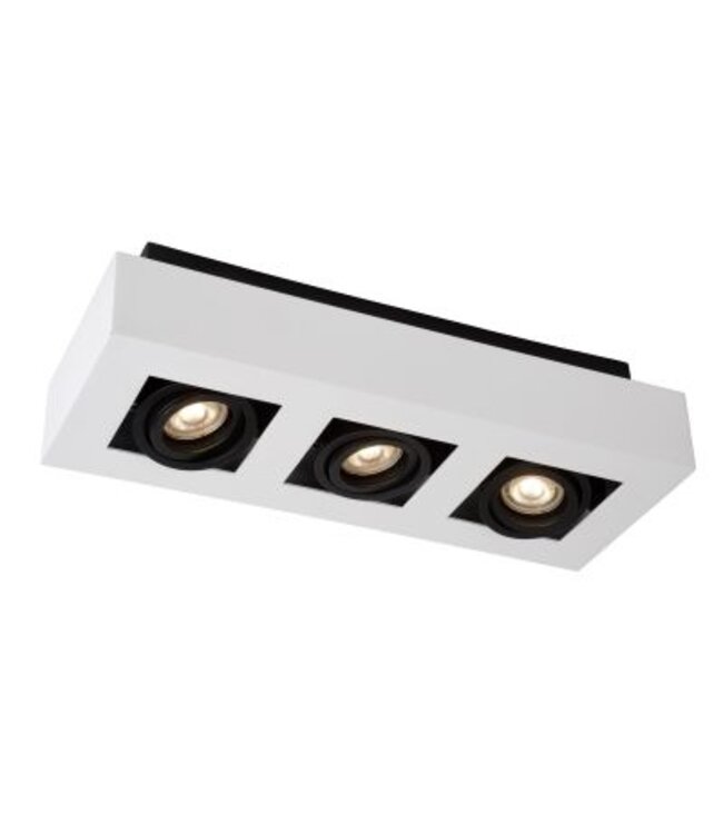 Luminaire 3 spots LED 3x5W GU10 dim to warm blanc-noir ou noir