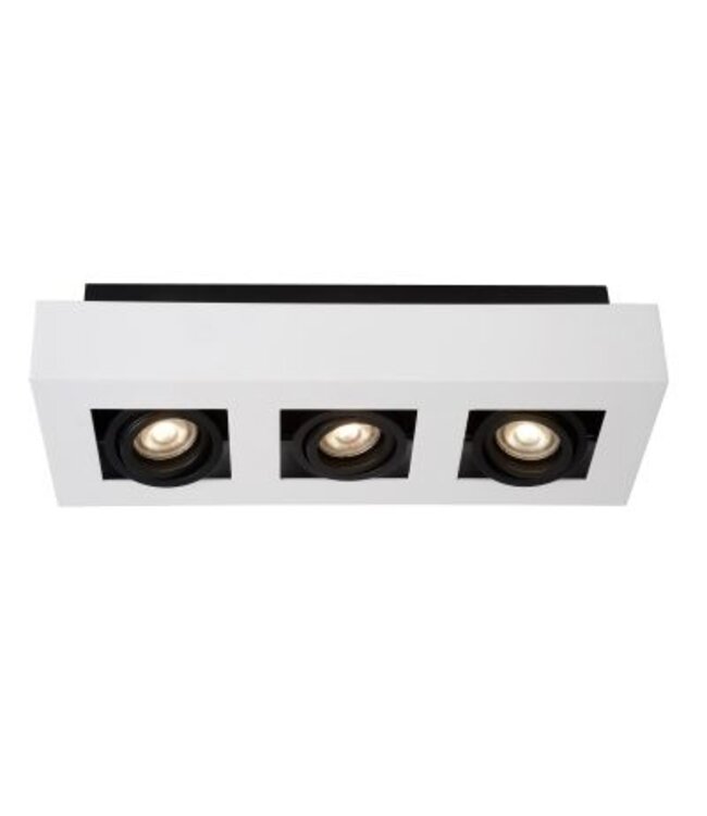 Plafondlamp 3 spots 3x5W GU10 dim to warm zwart of wit zwart