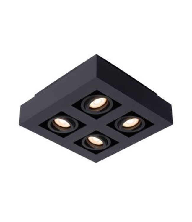 Luminaire 4 spots 4x5W LED dim to warm blanc-noir ou noir orientable