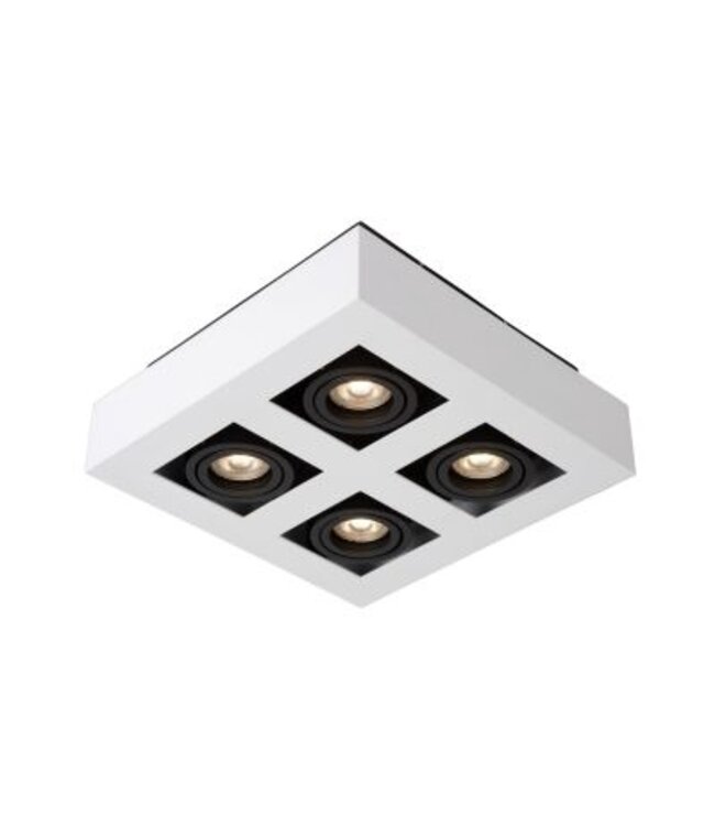 Luminaire 4 spots 4x5W LED dim to warm blanc-noir ou noir orientable