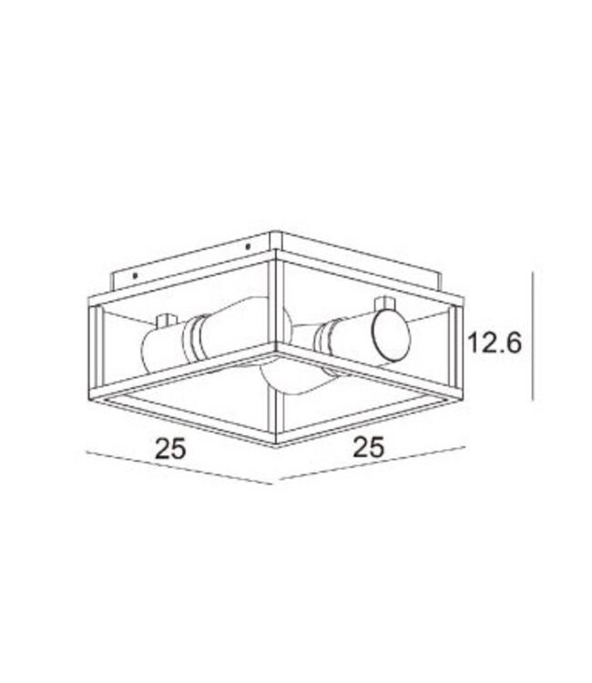 Plafonnier pour salle de bain noir 2xE14 IP54