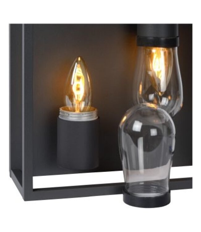 Plafonnier pour salle de bain noir 2xE14 IP54